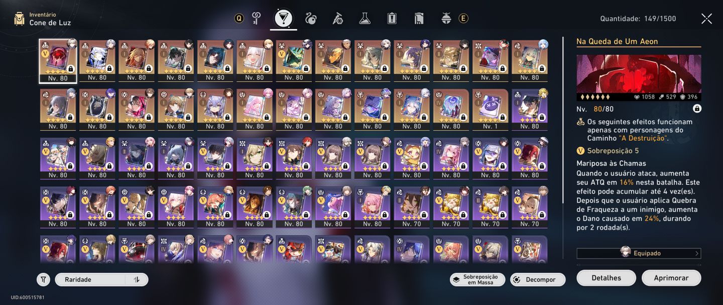 HONKAI STAR RAIL CONTA COM 45 PERSONAGENS 5 ESTRELAS ACEITO NEGOCIAR O PREÇO