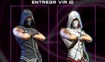 FREE FIRE - NINJA PRETO E NINJA BRANCO VIA ID