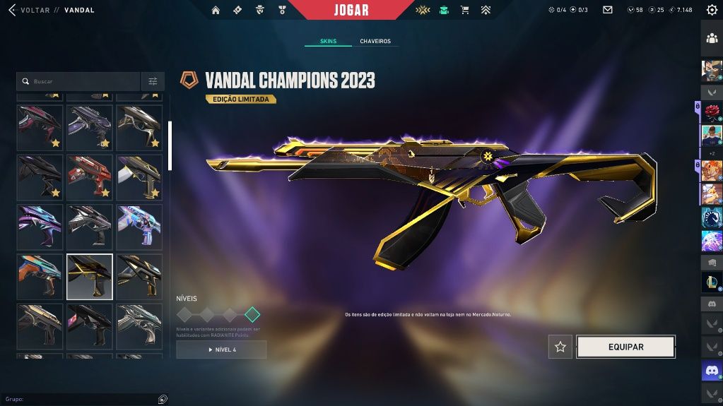CONTA VALORANT R$ 5.6K GASTOS | CHAMPIONS 23/24/25 | FACAS, VANDALS E MAIS