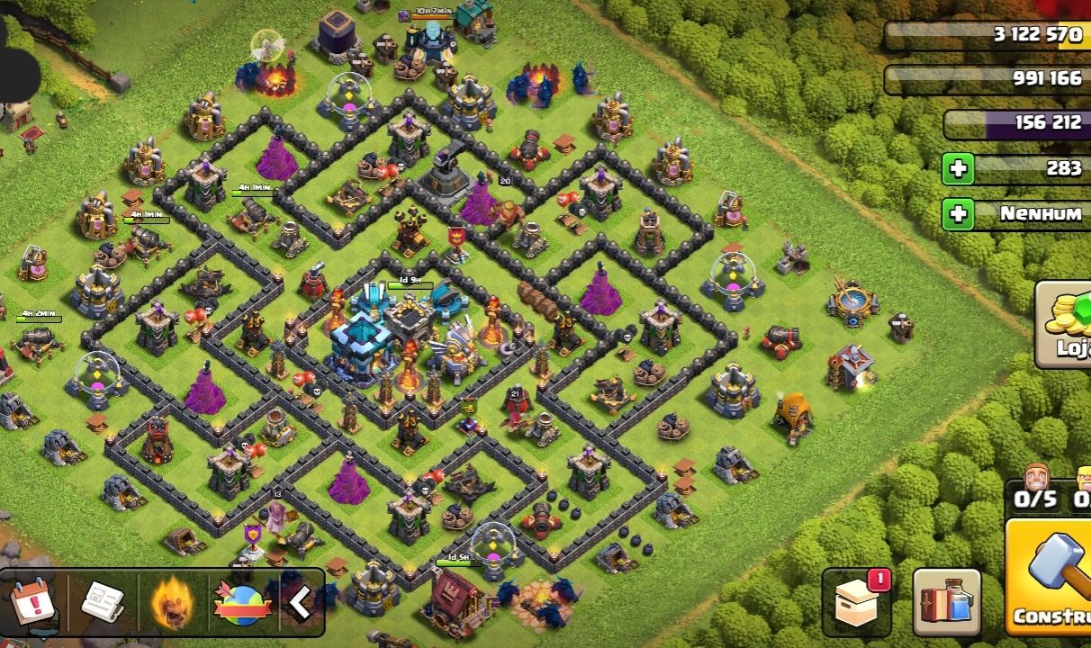 Conta de Clash Of Clan Cv13/nível 63/5 Casas de Construtor