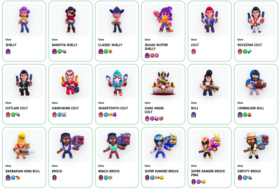 CONTA BRAWL STARS | RARA | ANTIGA | 30 MIL TROFÉUS | 72 BRAWLERS | 164 SKINS