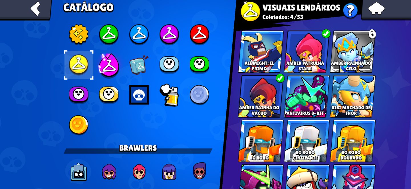 CONTA BRAWL STARS 53K TROFÉUS | 101 BRAWLERS | 143 SKINS | 4 LENDÁRIAS