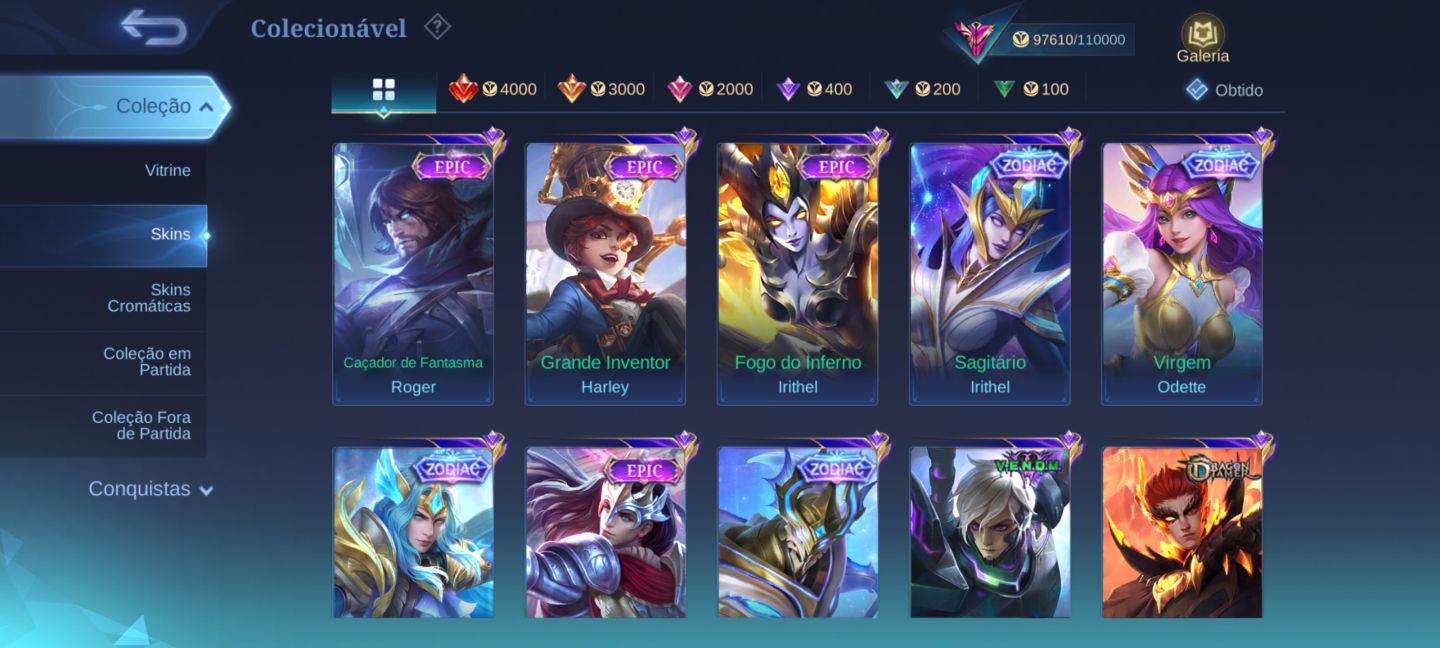 CONTA MOBILE LEGENDS GEMADA COLAB ANIMES