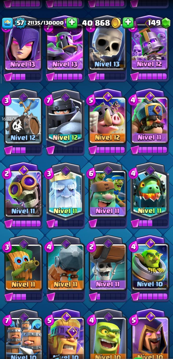 CONTA DE CLASH ROYALE LVL 57 | EMOTES RAROS | 10,171K TROFÉUS | 20 EVOS, 49 HERO