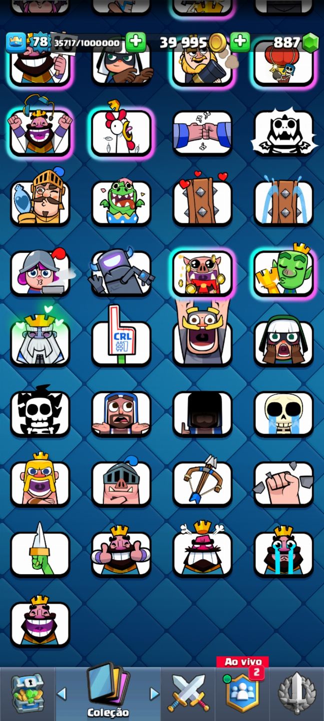 Conta Clash 10Anos Niv 80|25 EVOS|18 Emotes Lend|Vet de Guerra 388K|+5K 3 Coroas