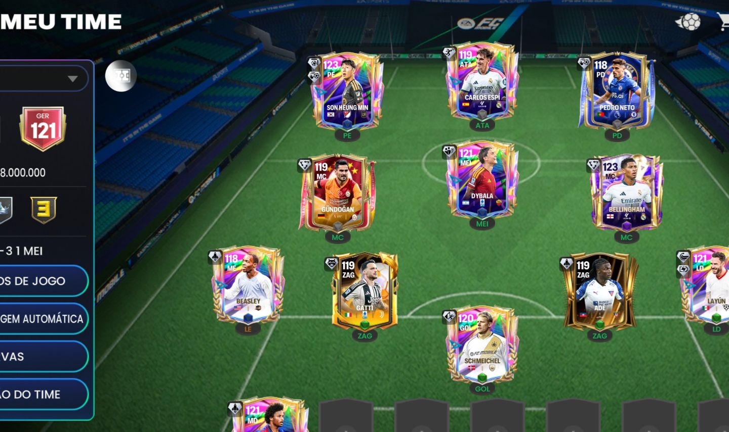 CONTA FC MOBILE 27 GER 121 ( JOGADORES UPADOS FULL, PODE IR DO GER 125/126)