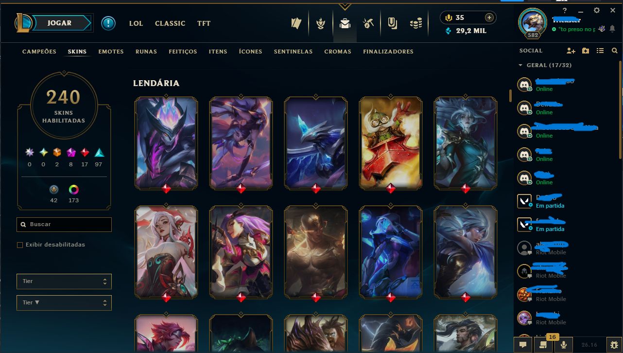 CONTA DE LOL E VAVA TODA SKIN QUE UM MONO MID VAI DESEJAR - FULL ACESSO