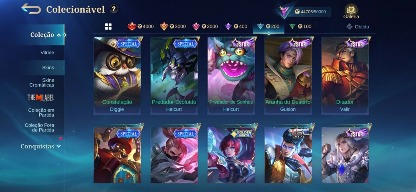 Conta Mobile Legends Melhor Colecionador