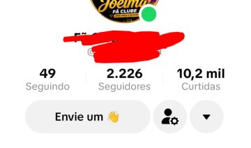 Conta do tik Tok com 2254 seguidores