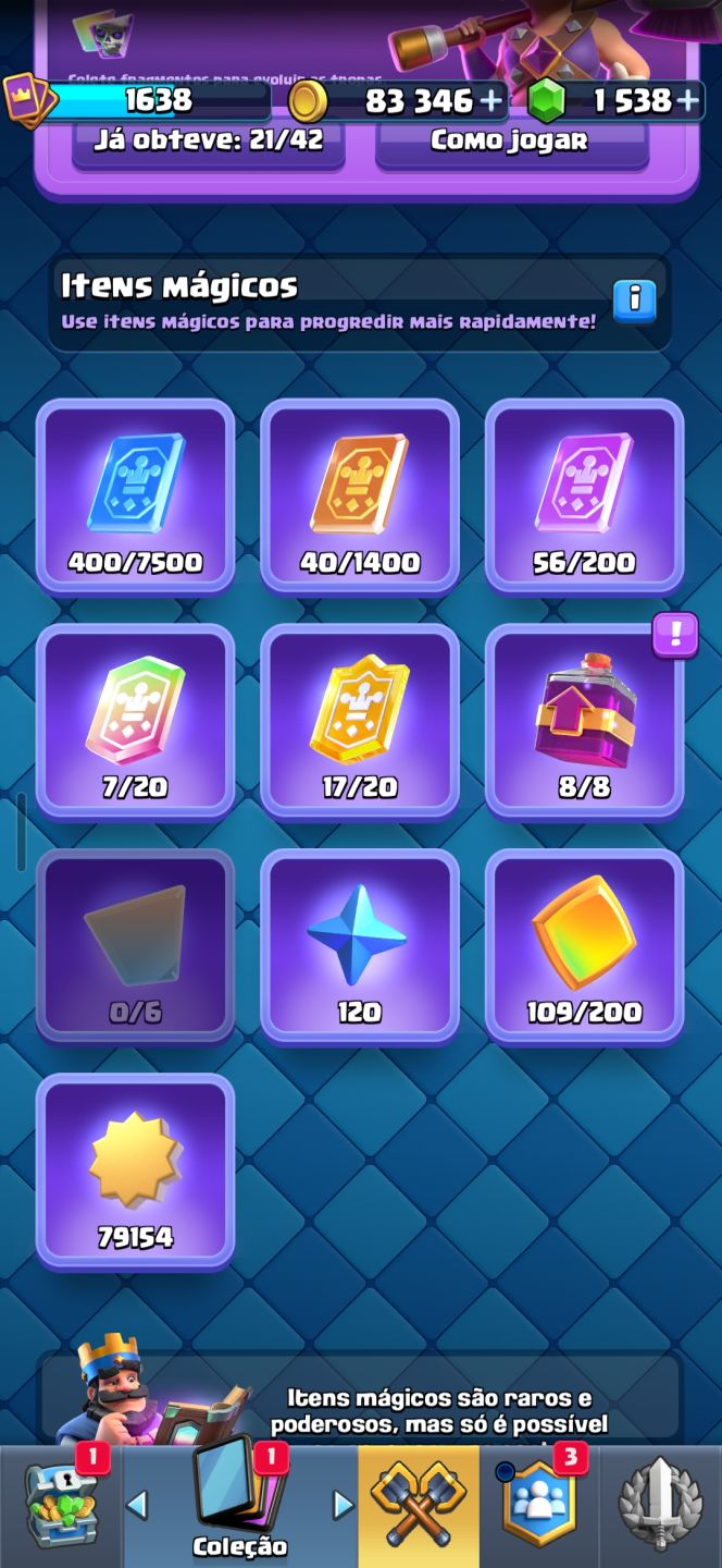Conta clash royale 12k de troféus com todas as cartas