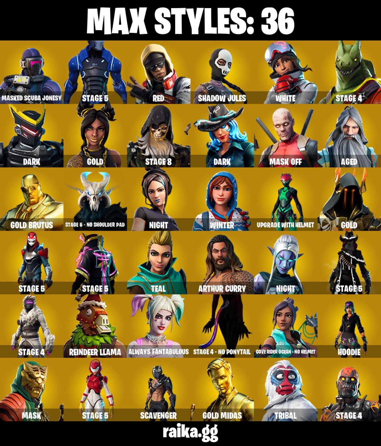 153 skins + Neo Versa + Travis Scott + Astro Jack + World Warrior Rogue Agent