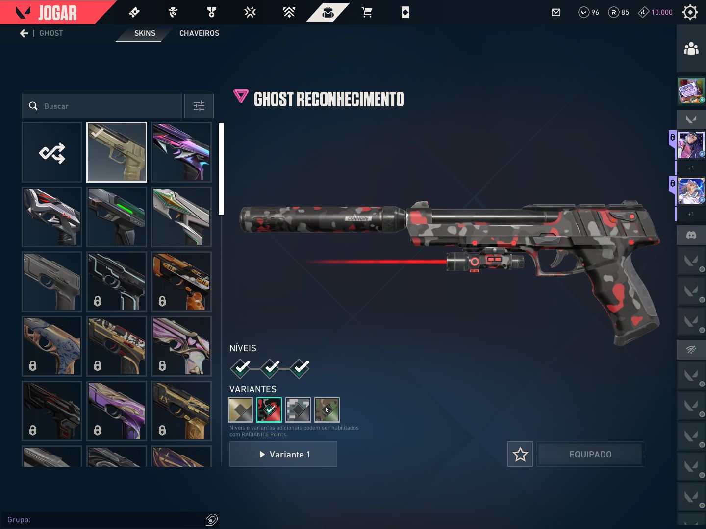 Conta recheada de skins boas. 3 de faca, 5 de vandal, 2 de phantom e mais