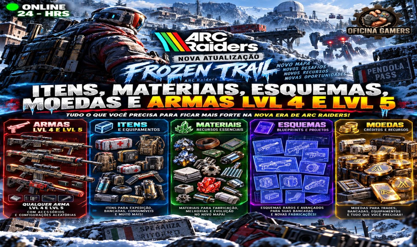 ARC Raiders - Materiais, Moedas,Esquemas,Armas LVL 4 con Accesorios - Preço TOP