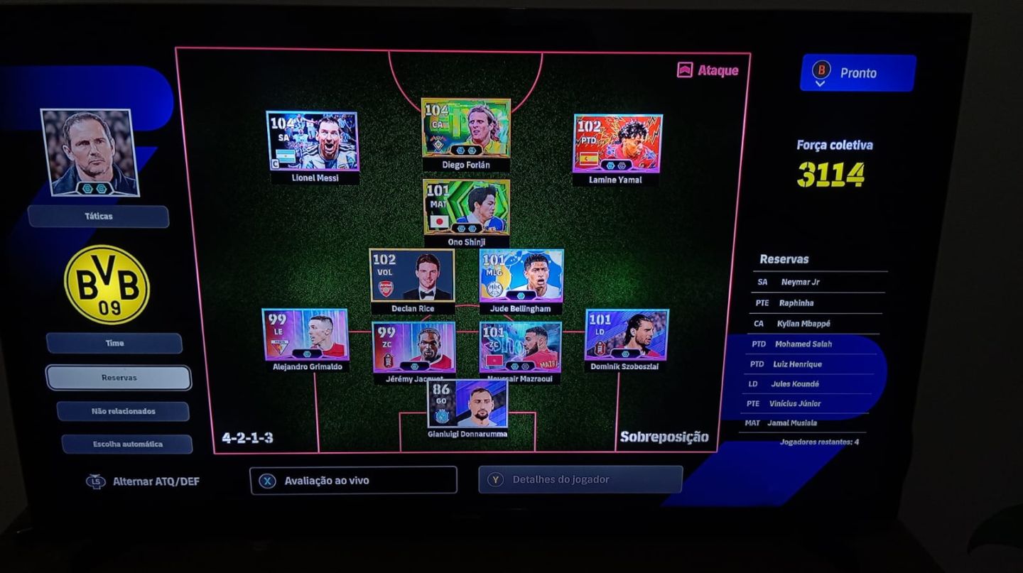Conta Efootball Xbox/pc com Ono Shinji, Yamal, Forlan+tecnico Lampard