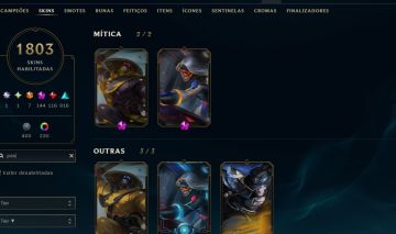 Conta de lol com 1807 skins com bastante skins e-mail de criação full dados
