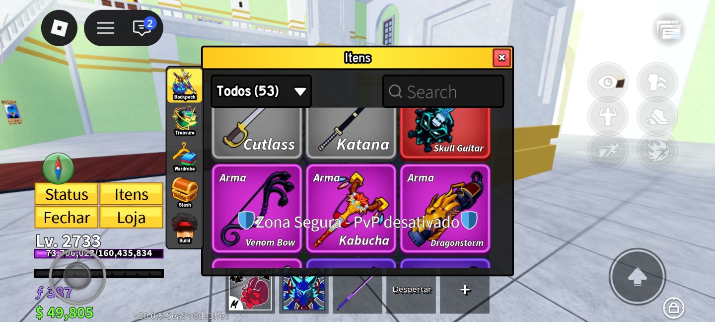 Conta Roblox com várias espadas míticas