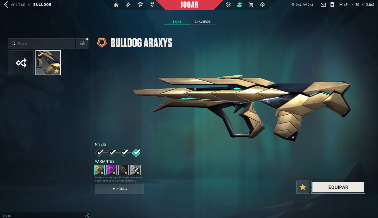 CONTA VALORANT - VARIAS SKINS - RANK GOLD - NVL 266