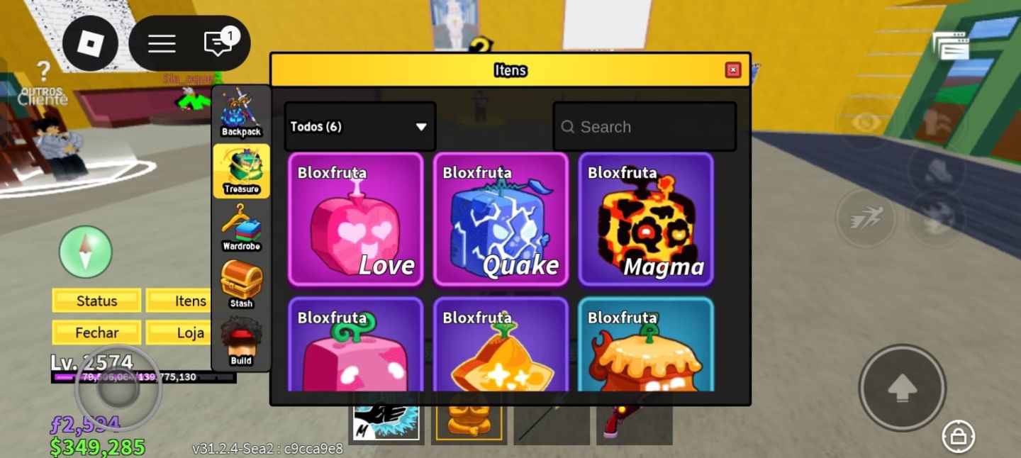 Conta Blox Fruits - Buddha e Rocket PERMANENTE+ Skins de Robux