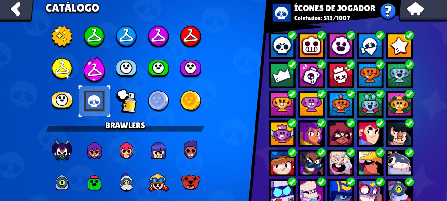 CONTA BRAWL STARS RARA DE 2019 68K TR 106/106 BRAWLERS 446 SKINS 60 HIPER