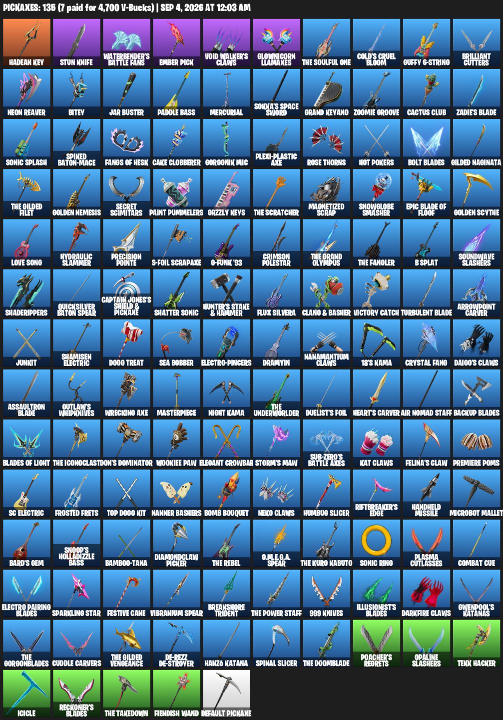 CONTA FORTNITE 73 SKINS | RENEGADE RAIDER | SURFISTA PRATEADO | 135 PICARETAS