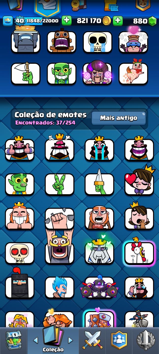 Clash Royale com 4 evoluções e arena 20