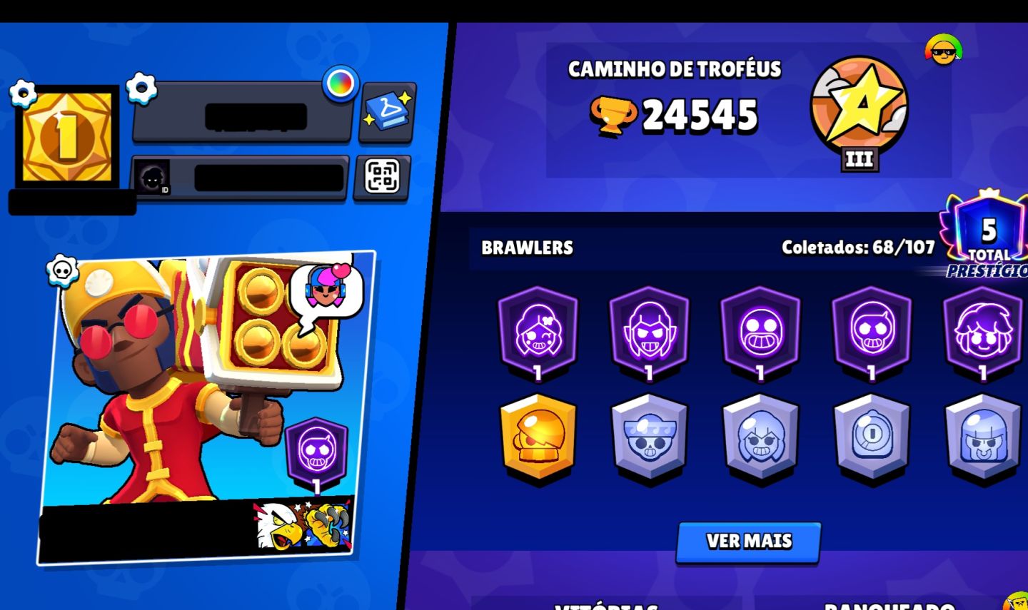 CONTA BRAWL STARS EXCLUSIVA COM SKINS MUITO DESEJADAS...