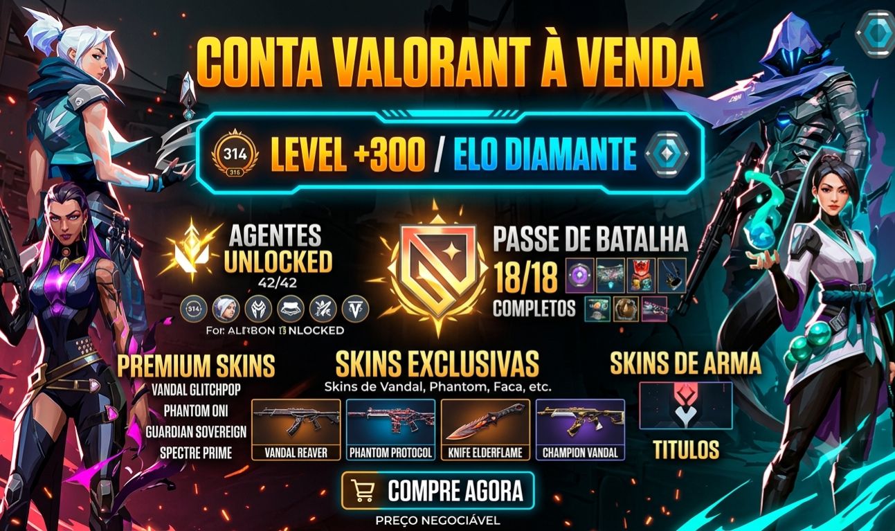 CONTA VALORANT BRABA COM MUITA SKIN