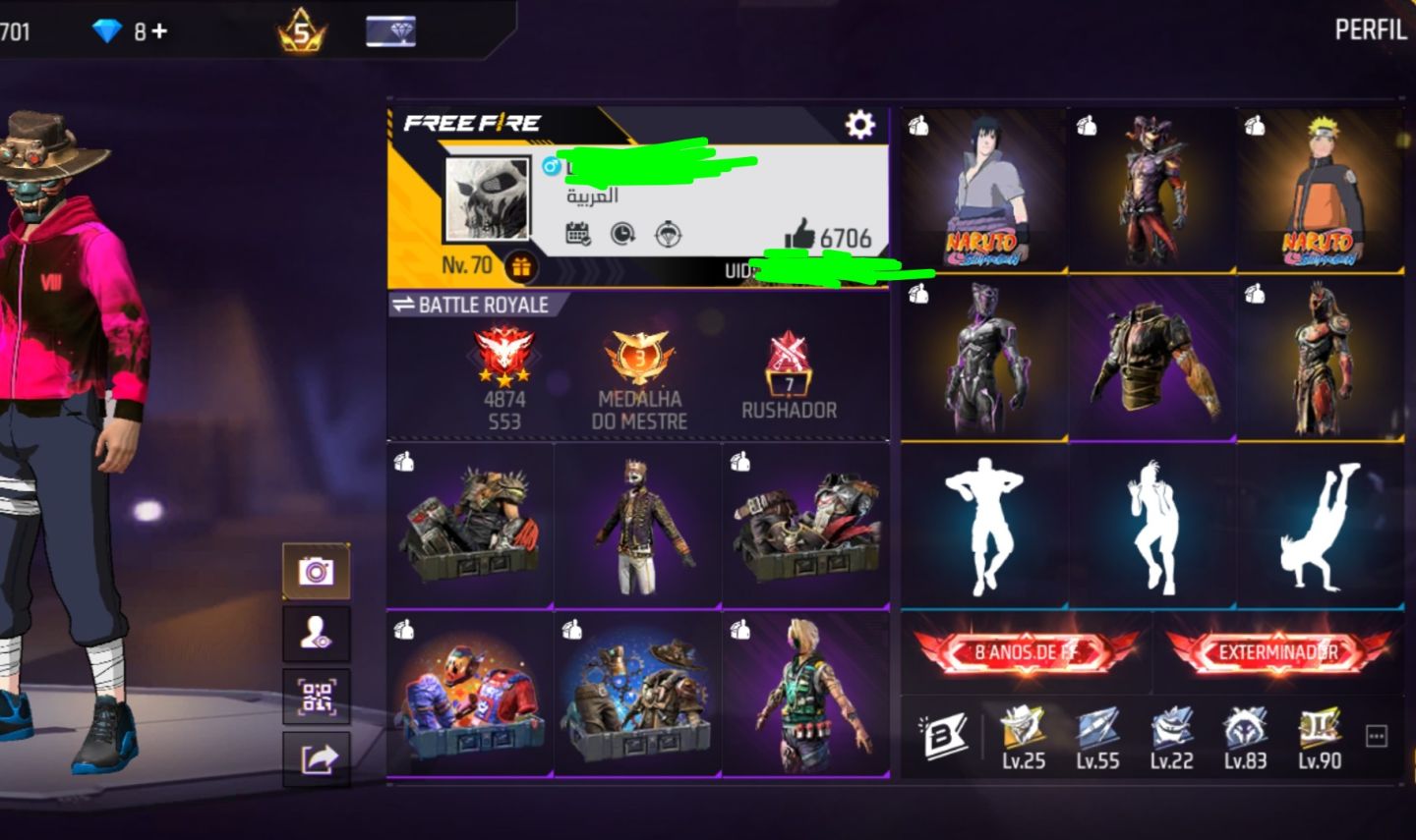 Conta free fire com stempunk