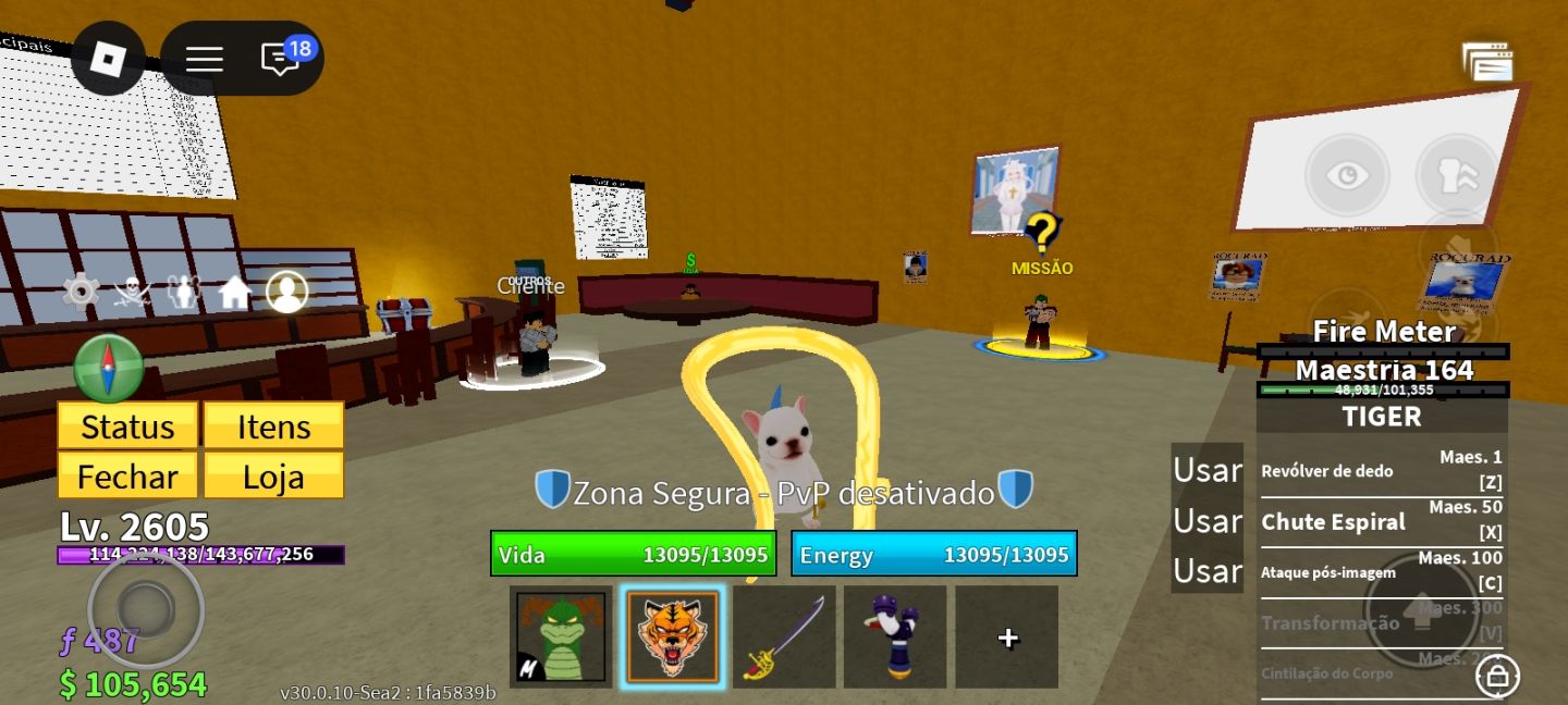 Conta BLOX FRUIT LV.2605 com Tiger AD!!
