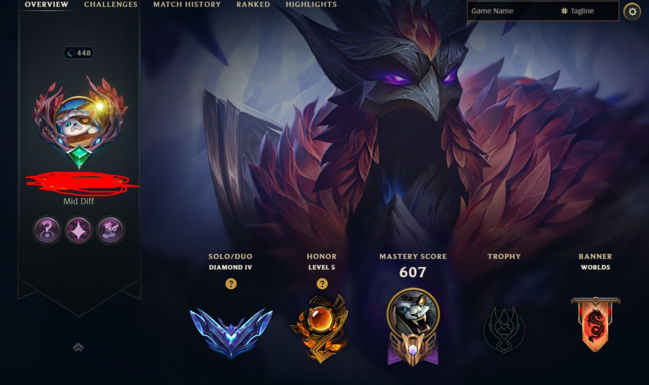 Conta de League of Legends, 192 skins, diamante 4