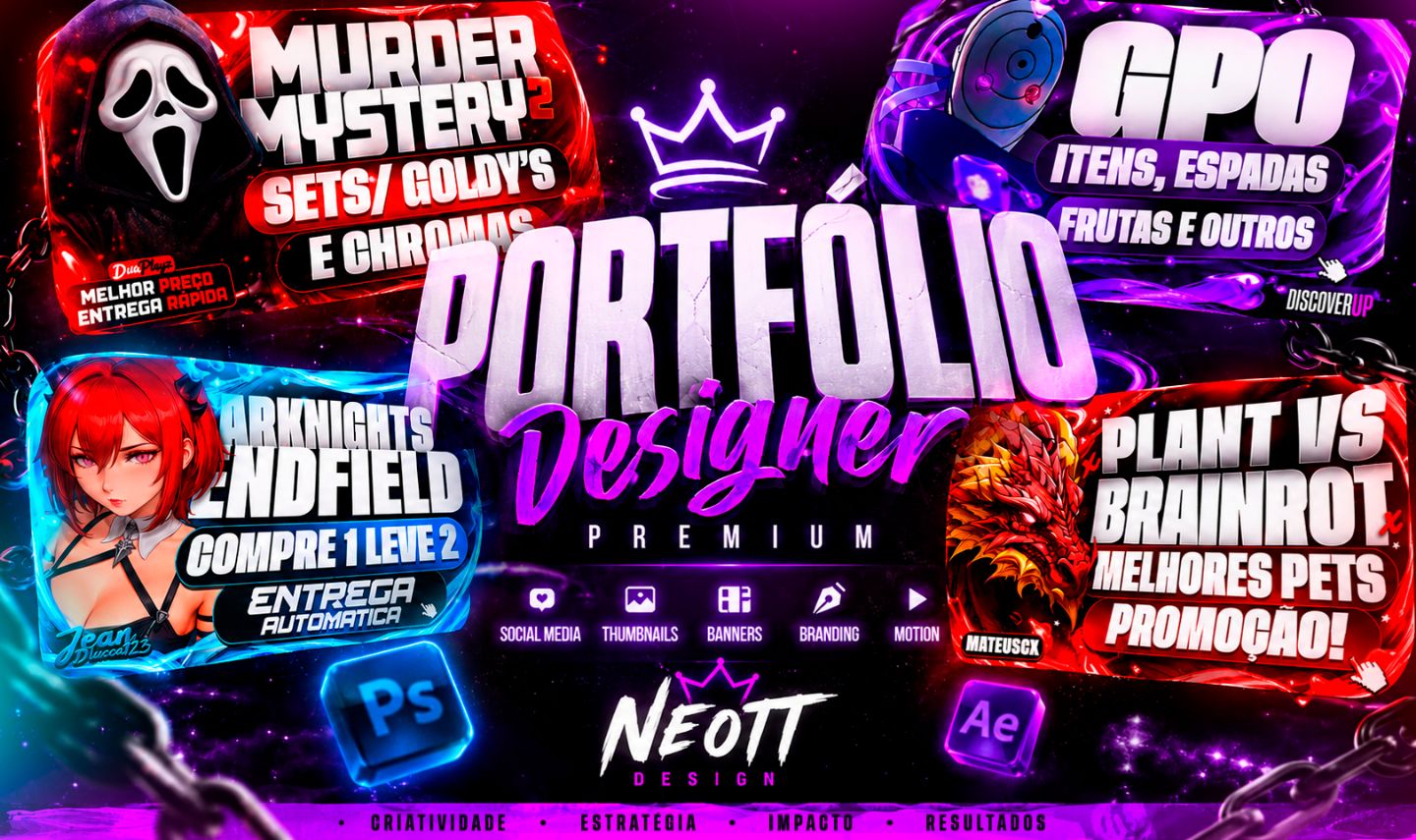 DESIGNER PROFISSIONAL ! (THUMBNAIL, LOGO, BANNERS, ANUNCIOS, GIFS, OVERLAYERS..)