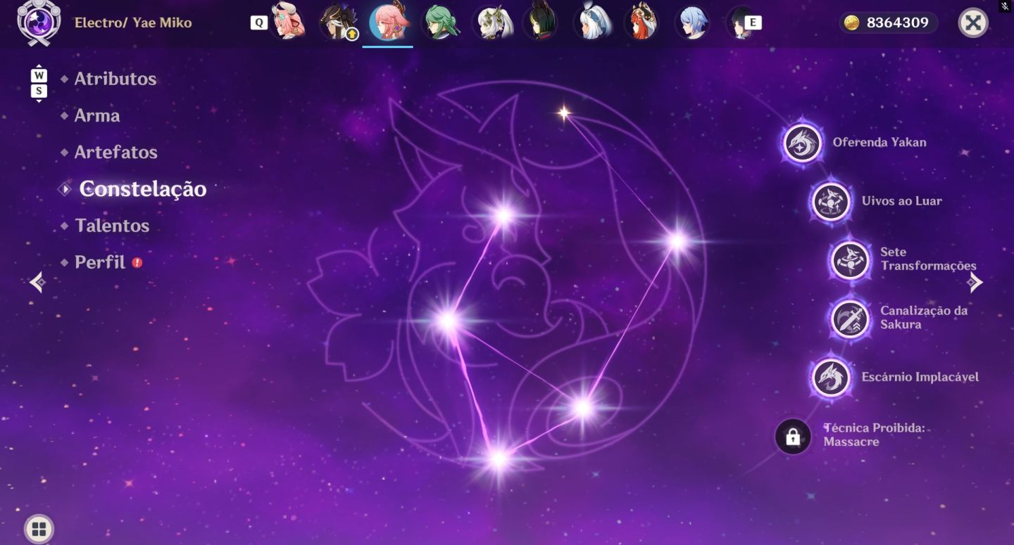 Dehya C6 lv95, Yae Miku C5, Diluc C5, Ganyu C3 37 Resinas Frágil. Ganyu com skin