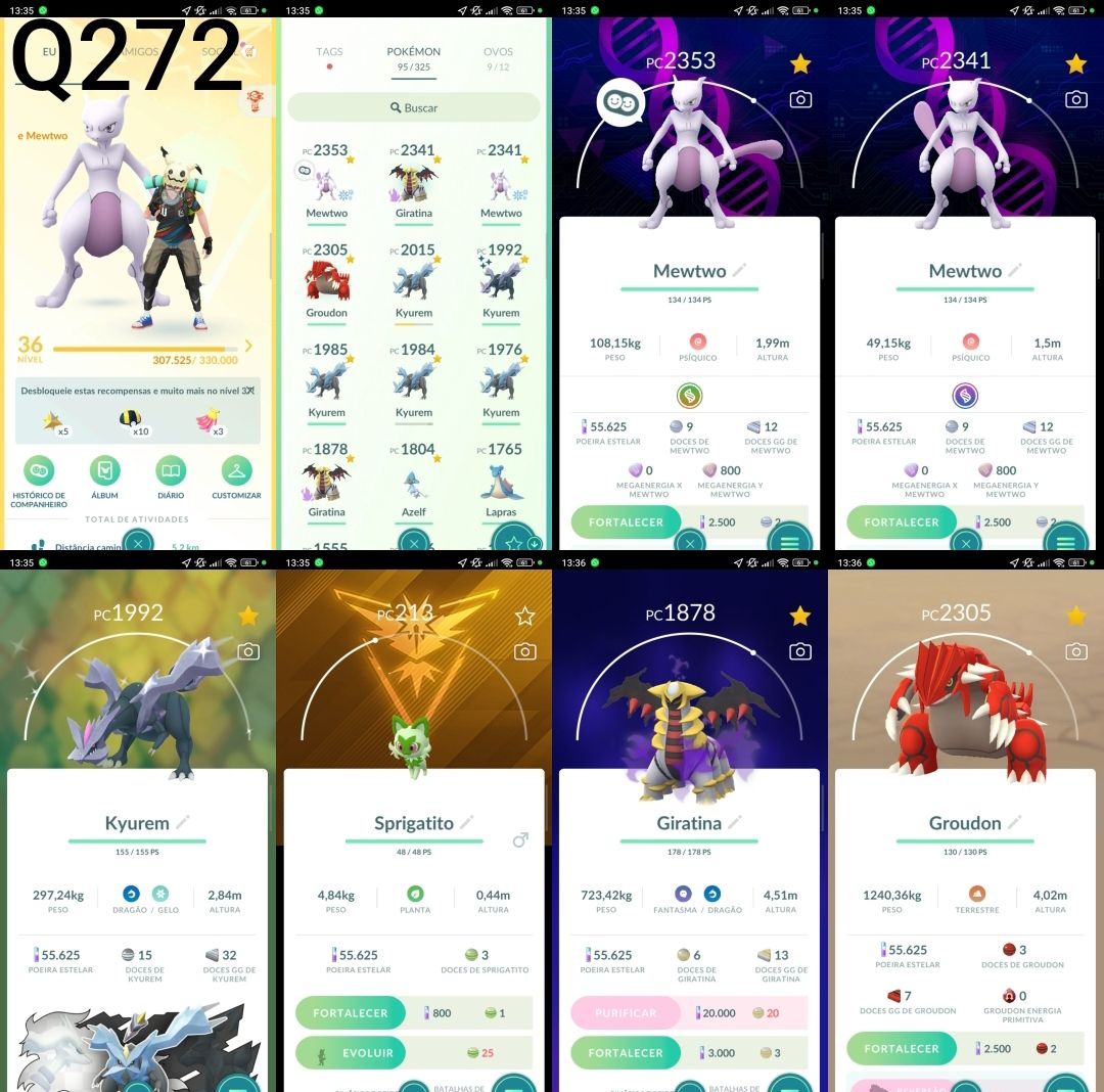 Conta Pokémon GO | Shiny | Lendários | Mewtwo | Lv20/30/40/50/60 | Z2