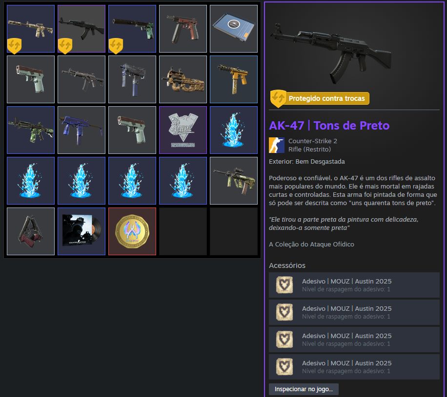 CONTA PRIME CS2 LEVEL 10 FACEIT VERIFICADA + 400 ELOGIOS +INVENTARIO+JOGOS STEAM