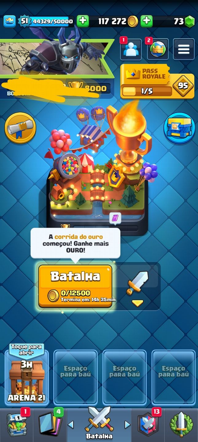 Conta clash royale muito upada várias cartas nível 15 e 14
