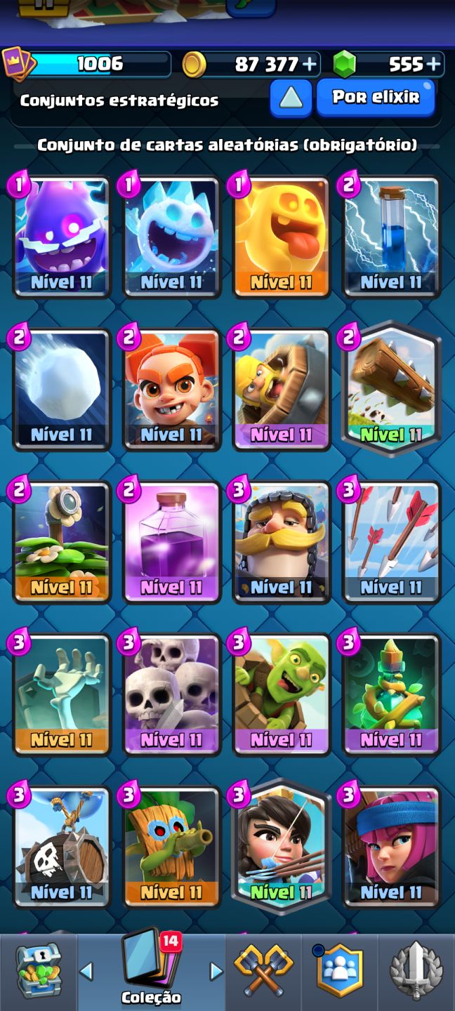 Conta de Clash Royale ( várias cartas nv 11 e várias cartas lendárias)