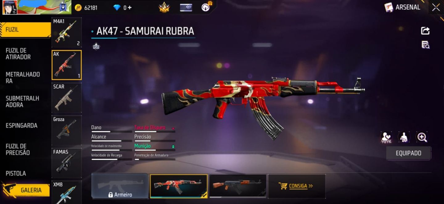 CONTA DE FREE FIRE COM CONJUNTO JIRAIYA | MP5 TRETA SOMBRIA | 2 PAREDE DE GEL