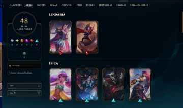 CONTA LOL 50 SKINS , SKINS TOP LANE