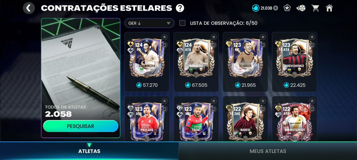 CONTA EA SPORTS FC MOBILE | GER 126 | VALOR DE 103,2 BI | ESQUEMA TÁTICO 3-5-2