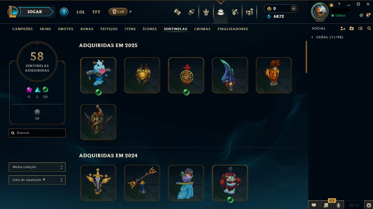 Conta riot com (LoL 219 skins) e (valorant conta criada ep1 ato1)