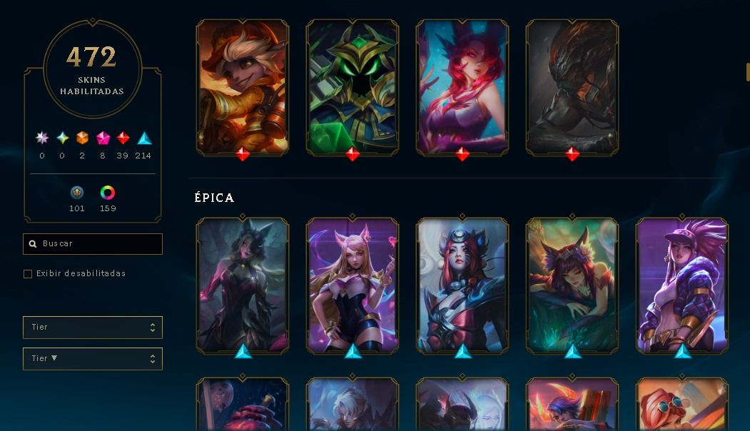 CONTA MESTRE LOL / FULL ACESSO DADOS DE CRIAÇÃO / LVL 473 / 472 SKINS