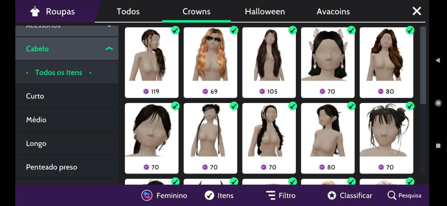 Conta avakin life feminina - lev 54