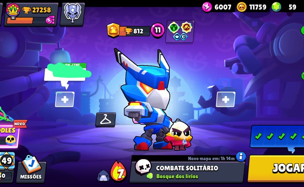Conta Brawl Stars - 6 lendários - 24 miticos