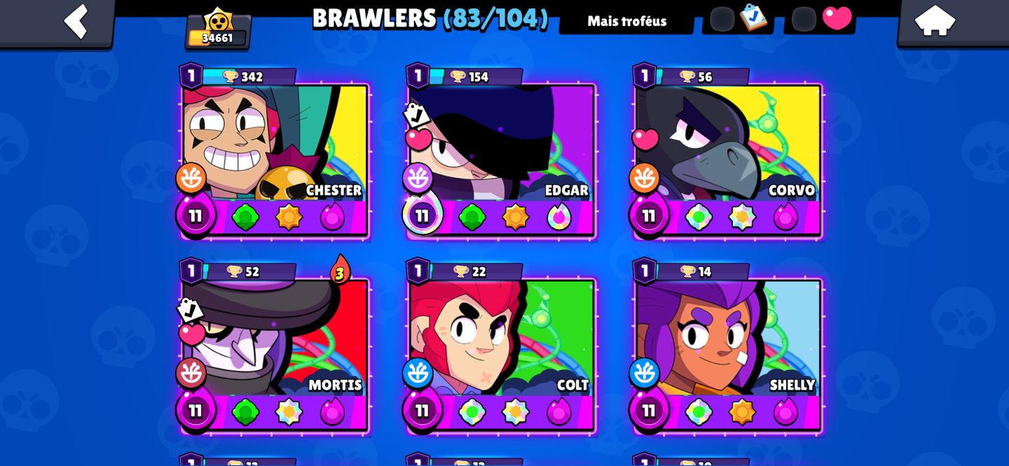 Brawl Stars | 34K Troféus | 83 Brawlers | 10 Hipercargas