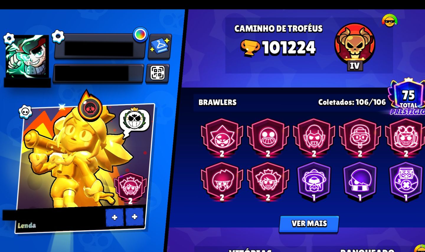 Conta de Brawl Stars - 100K Troféus - Valor Negociável