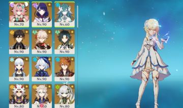 Conta de genshin com 20T5 e benção da lua ativa