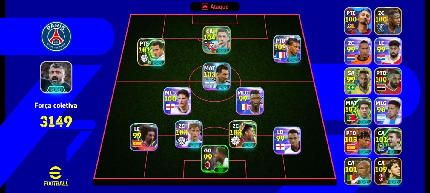 Suares blitz culer 104 Messi 103 ibrahinmovi 109 força coletiva 3149 éden hezard