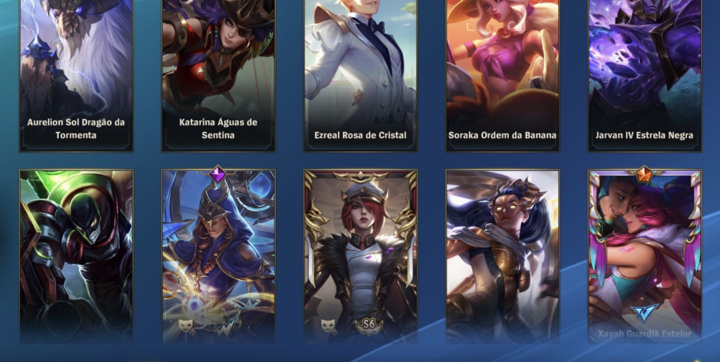 Conta wild rift com skins prestígio e lendárias.