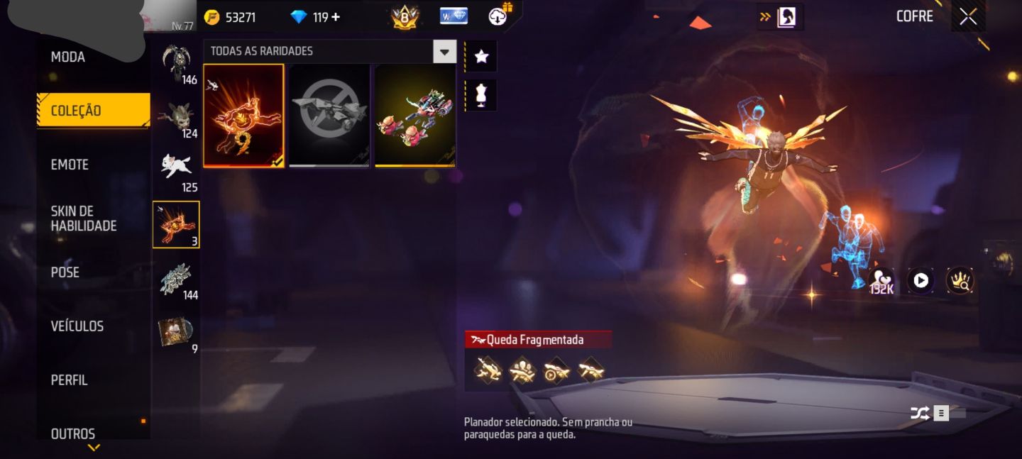 CONTA DE FREE FIRE PRIME 8 (MUITAS ATRIBUTADAS)