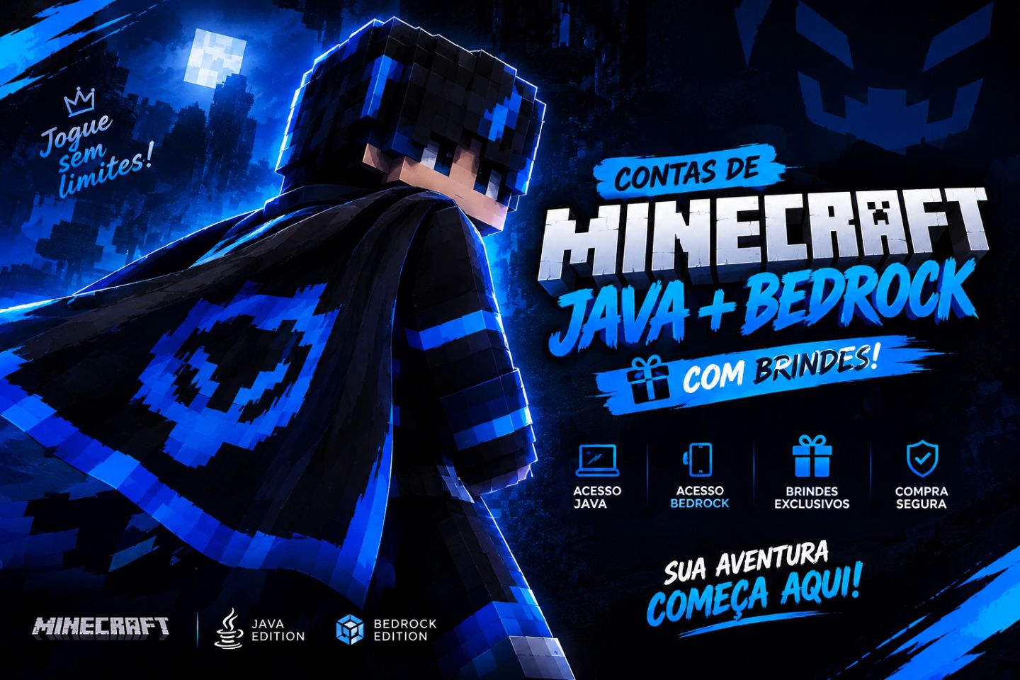 MINECRAFT BEDROCK+JAVA FULL ACESSO